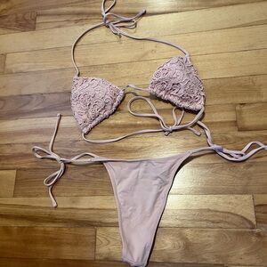 Ardene Blush Lace Bikini Set